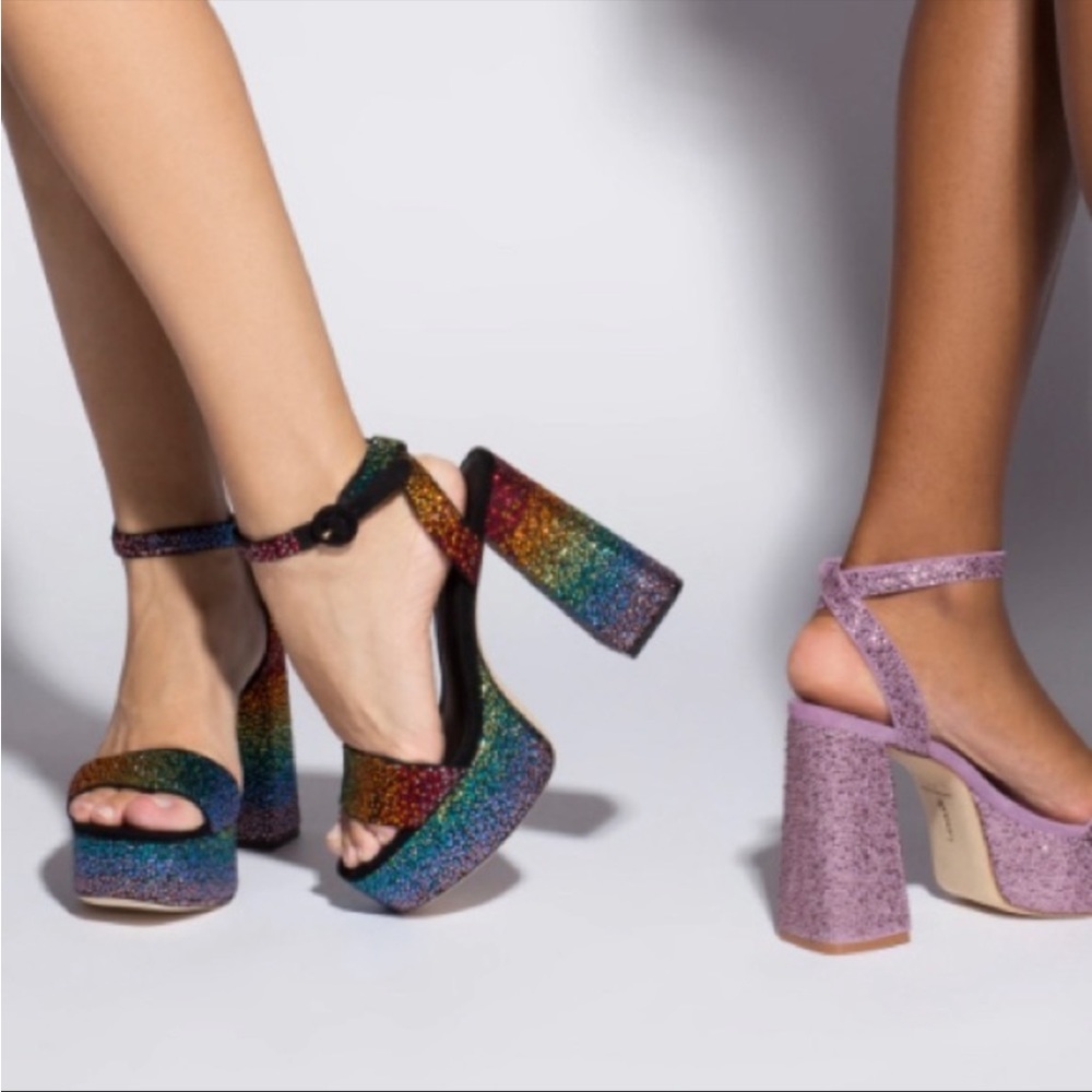 Larroude Multicolor Sparkle Platform Sandals - image 2